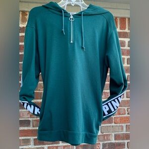 NEW  VS Pink Quarter zip Logo Hoodie